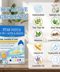Celsiora® 2-in-1 Microneedle & Hydrocolloid Star Patch