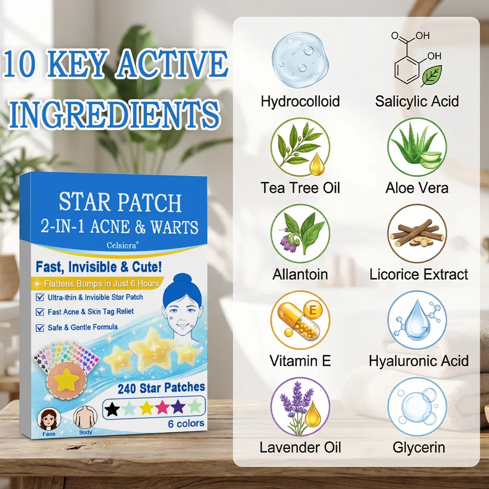 Celsiora® 2-in-1 Microneedle & Hydrocolloid Star Patch