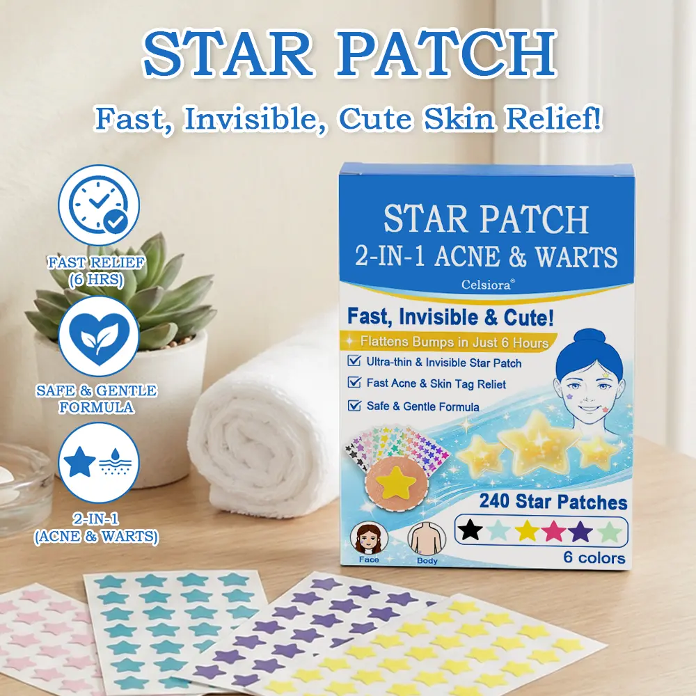 Celsiora® 2-in-1 Microneedle & Hydrocolloid Star Patch