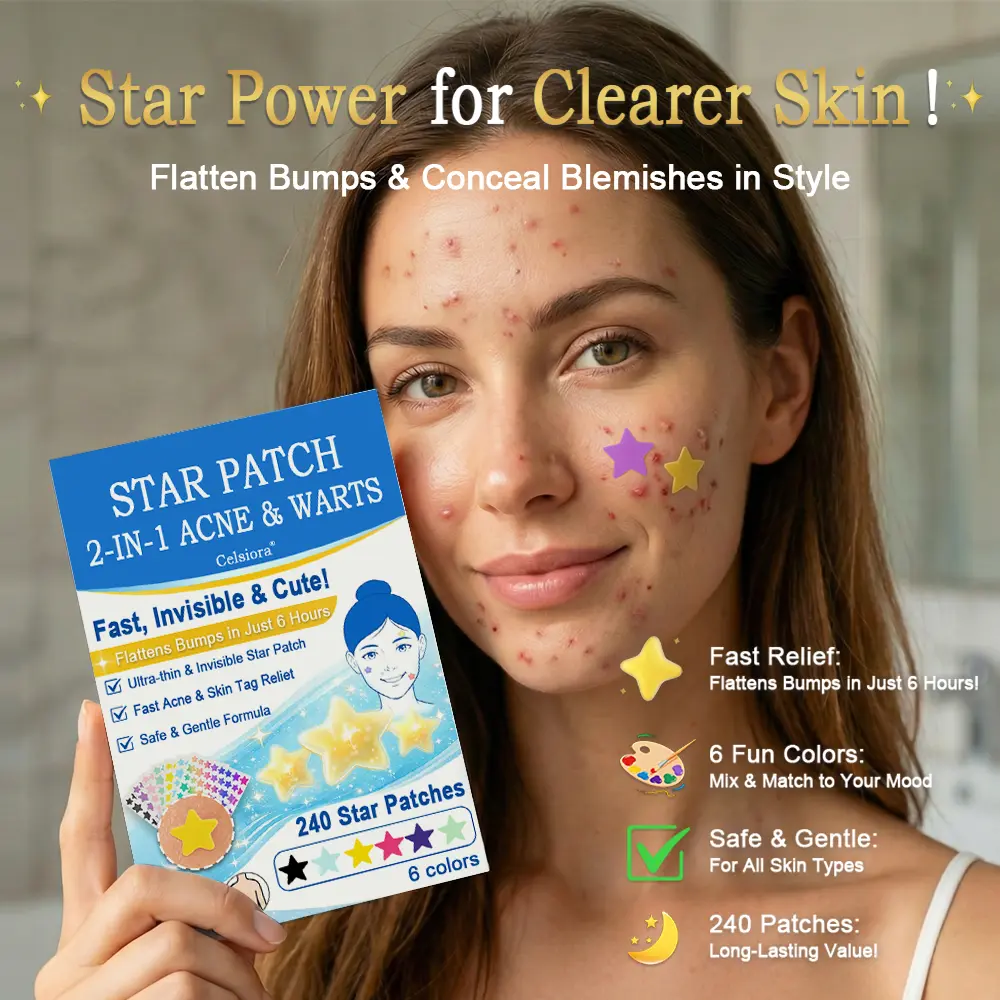 Celsiora® 2-in-1 Microneedle & Hydrocolloid Star Patch