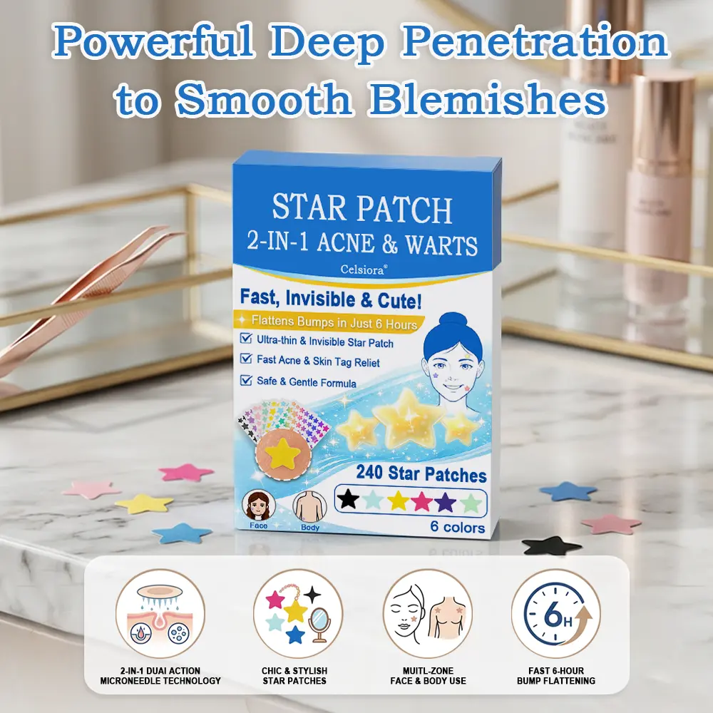 Celsiora® 2-in-1 Microneedle & Hydrocolloid Star Patch