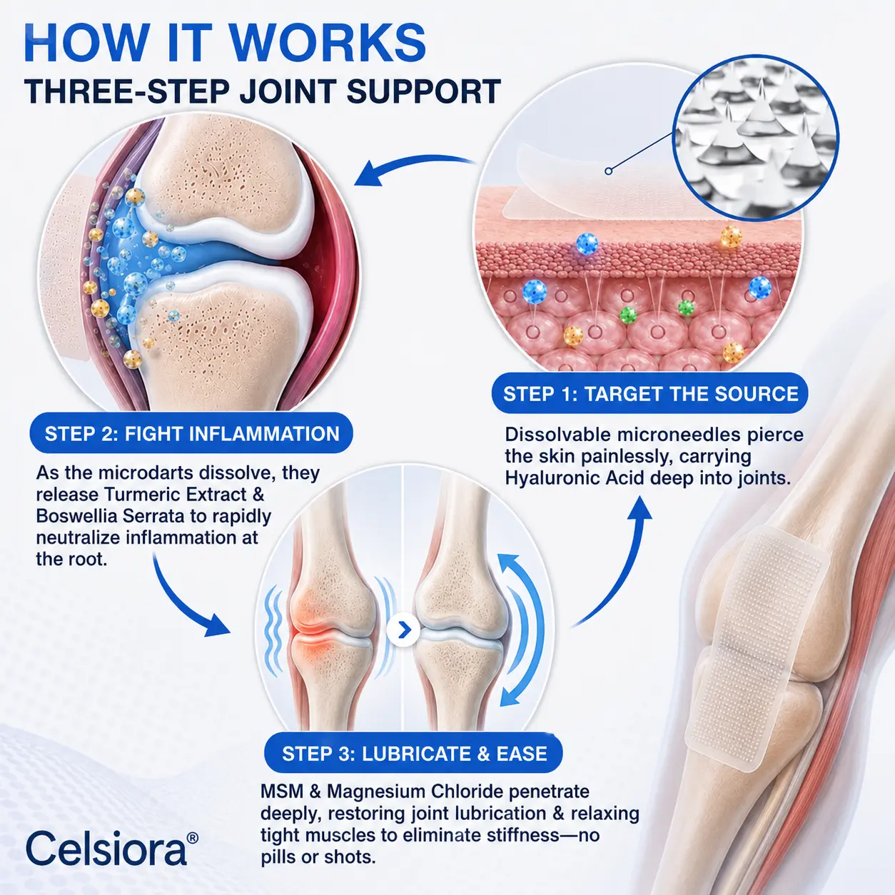 Celsiora® Advanced Microneedle Joint Patch